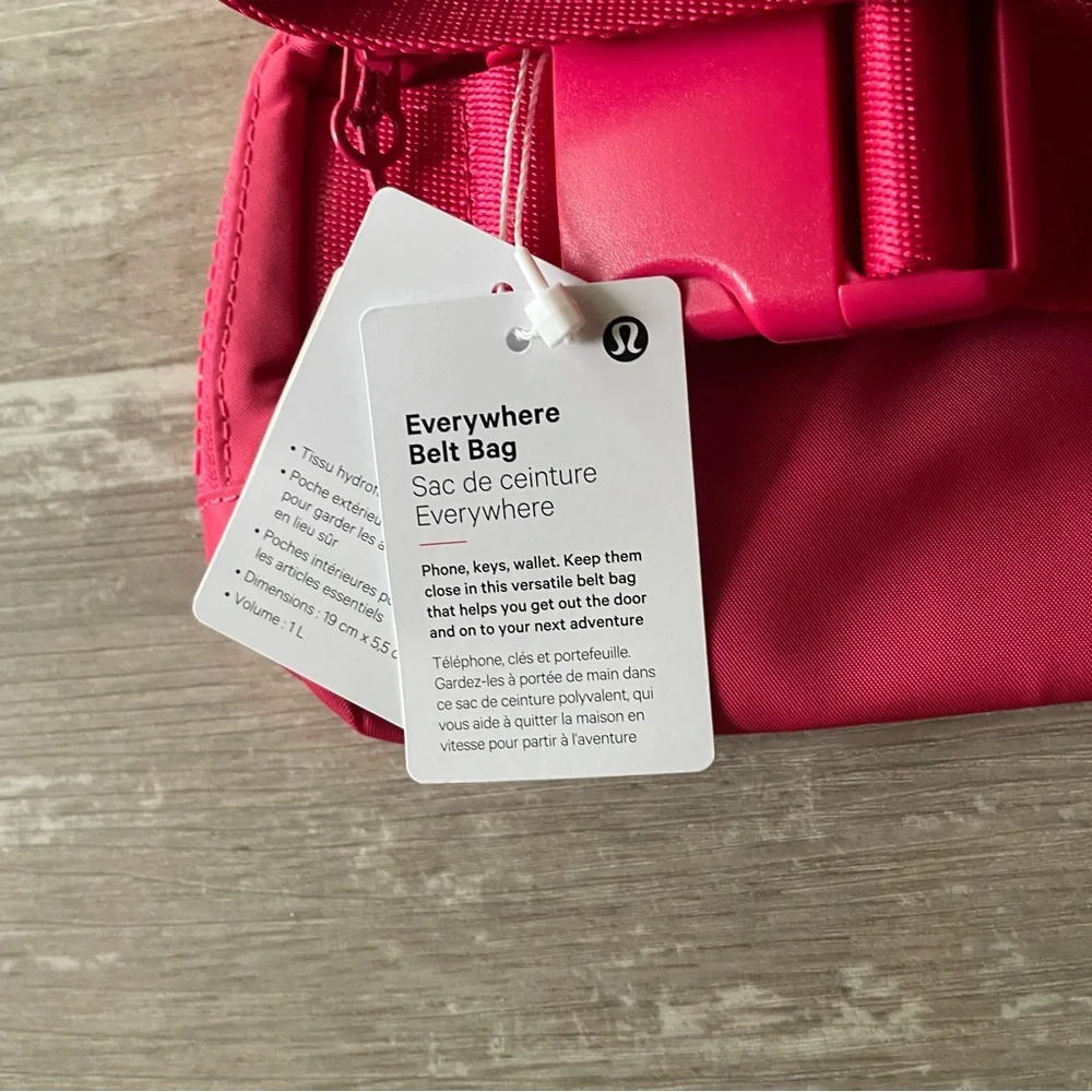 Lululemon Everywhere Belt Bag *1L in Cherry Tint (red dark pink) NEW